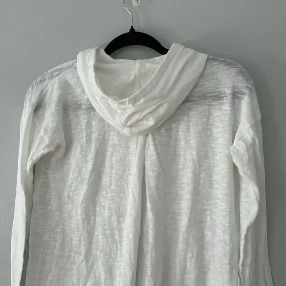 J.Jill Women’s Cardigan Linen Blend Hooded Summer Beach Vacation Travel Resort - Picture 8 of 9